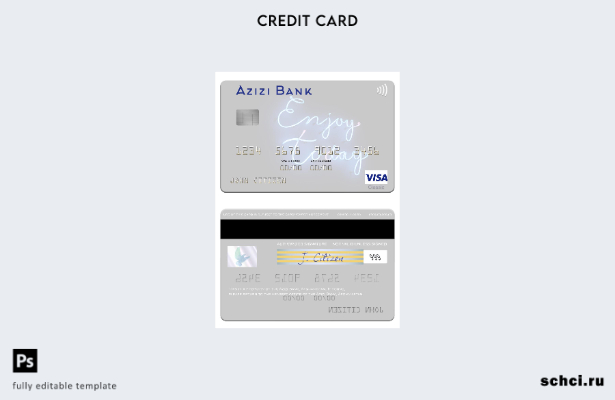 скачать шаблон визовой карты Афганистана Azizi Bank в цифровом формате